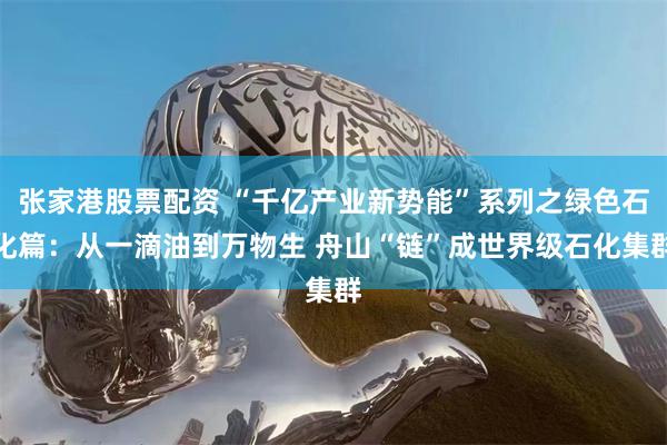 张家港股票配资 “千亿产业新势能”系列之绿色石化篇：从一滴油到万物生 舟山“链”成世界级石化集群