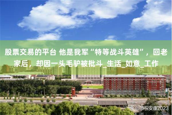 股票交易的平台 他是我军“特等战斗英雄”，回老家后，却因一头毛驴被批斗_生活_如意_工作
